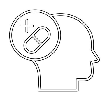 Tıbbi ve sağlık ikonu, vektör illüstrasyon. Ruh Sağlığı Konsepti                                    