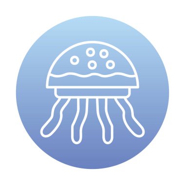 Denizanası. Web simgesi basit illüstrasyon 