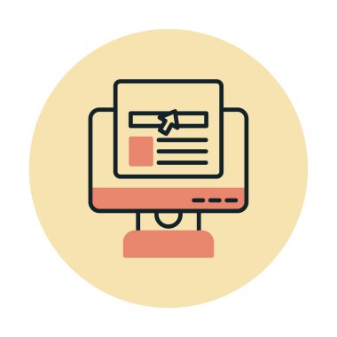 çevrimiçi haber simgesi vektör illüstrasyonu               