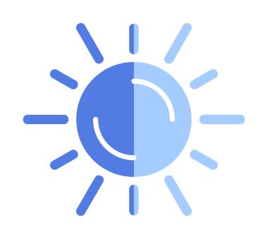 Güneş düz simge vektör çizim