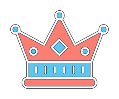 Crown düz simgesi, vektör illüstrasyonu 