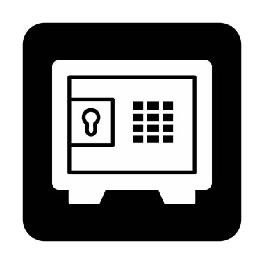 Güvenli kutu simgesi, vektör illüstrasyonu 