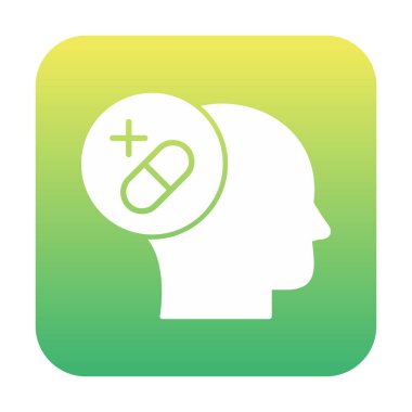 Tıbbi ve sağlık ikonu, vektör illüstrasyon. Ruh Sağlığı Konsepti                                    