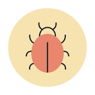  Basit düz uğur böceği vektör çizimi 