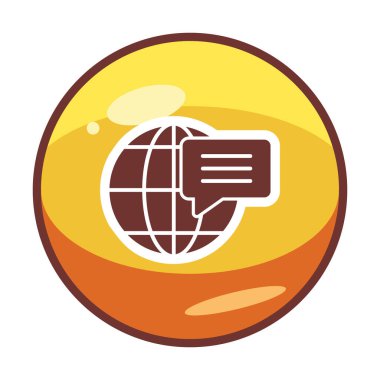 Dünya İletişim vektör simgesi modern illüstrasyon             