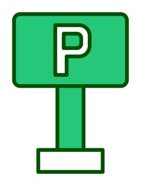 Park yeri simgesi. Web için park vektörü simgelerinin özet çizimi