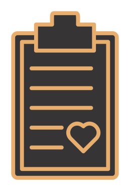 Kalp ikonu vektör illüstrasyonlu Tıbbi Rapor               