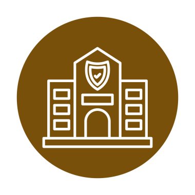 Güvenlik Ofisi web simgesi, vektör illüstrasyonu 