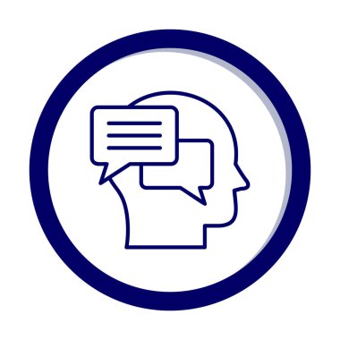 Sohbet düz simgesi, vektör illüstrasyonu