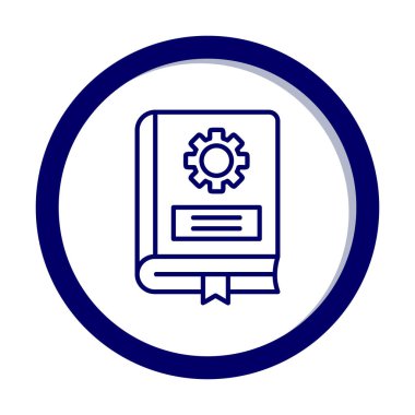 Mekanik kitap düz simgesi, vektör illüstrasyonu 