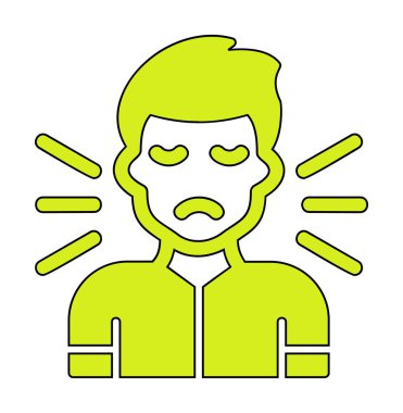 Korkmuş adam simgesi, korku konsepti, vektör illüstrasyonu