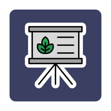 Yapraklı sunum tahtası, vektör illüstrasyonu