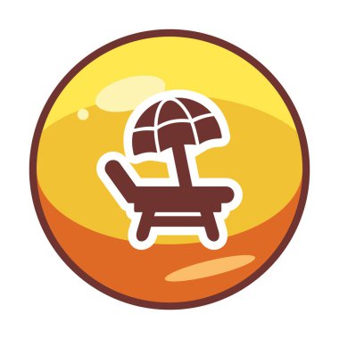 Plaj Sandalyesi Web simgesi, vektör illüstrasyonu