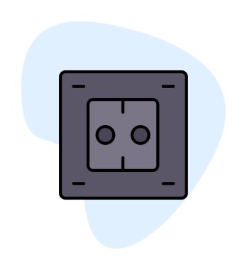 Modern Elektrik Soket simgesinin vektör illüstrasyonu       