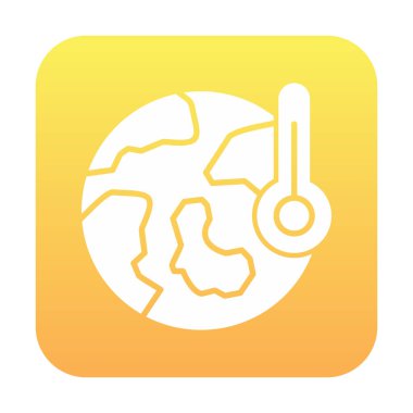 Termometre renk vektörü simgesine sahip dünya, Küresel Isınma kavramı