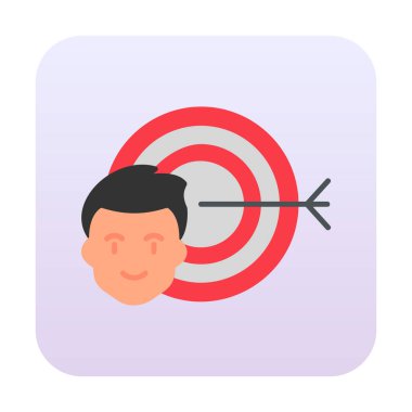 Hedef simgesi olan adam başı, Hedefler konsepti 