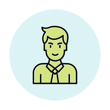 Man web simgesi, vektör illüstrasyonu 