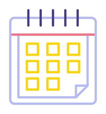 Takvim simgesi, vektör çizimi