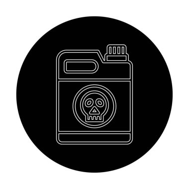 zehirli atık kutusu simgesi moda tasarım tarzında