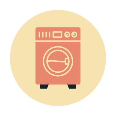 çamaşır makinesi web simgesi, vektör çizim 