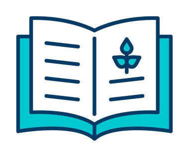 Biyoloji kitabı ikonu vektör illüstrasyonu