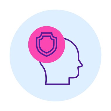 Kalkan simgesi resimli düz kafa