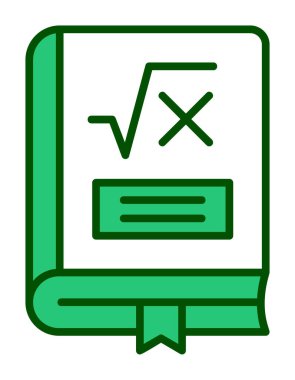 Matematik kitabı. Web simgesi basit illüstrasyon                         