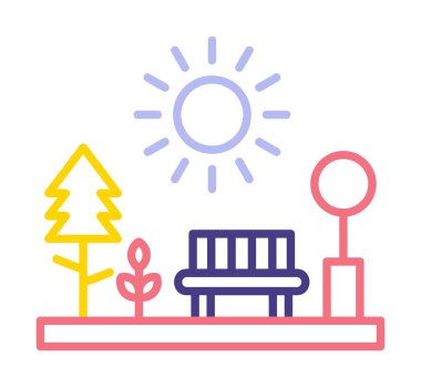 Yedek vektör renk simgesine sahip park 