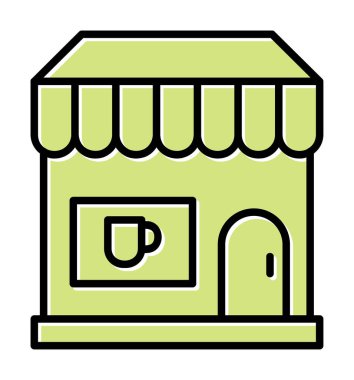 Kafe ikonu vektör illüstrasyonu