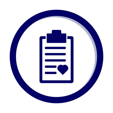 Kalp ikonu vektör illüstrasyonlu Tıbbi Rapor               