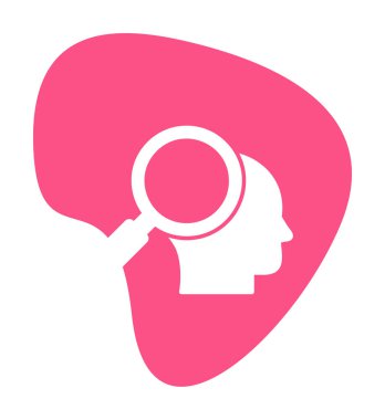 Büyüteç ikonlu insan kafası