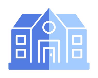 ev düz simgesi, vektör illüstrasyonu 