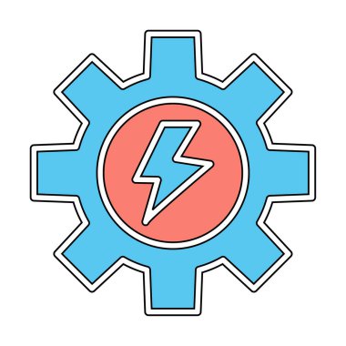 ışıklandırma cıvata simgesi iç dişli, vektör illüstrasyon basit tasarım