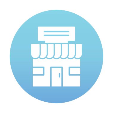 dükkan simgesi, vektör illüstrasyonu basit tasarım