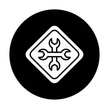 Yapı simgesi vektör illüstrasyonu. Bakımın vektör logosu                              