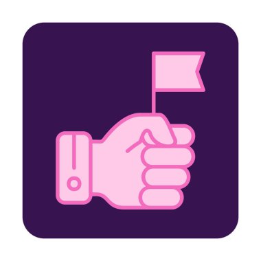 Bayrak tutan el, vektör