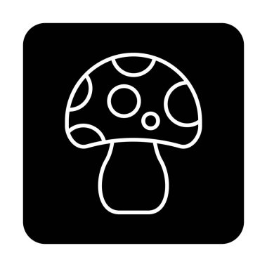 Mantar. Web simgesi basit illüstrasyon