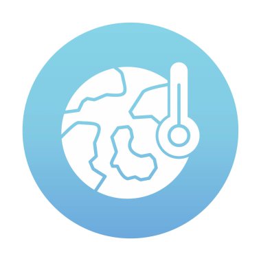 Termometre renk vektörü simgesine sahip dünya, Küresel Isınma kavramı