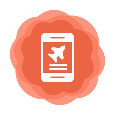 Uçak simgesi vektör illüstrasyonunda bilet