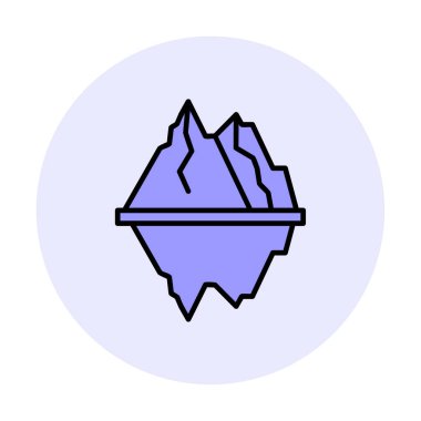 Düz Iceberg vektör simgesi izole edildi