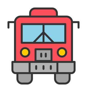 Toplu Taşımacılık web simgesi, vektör illüstrasyonu