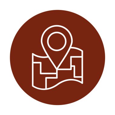 Konum iğnesi, vektör illüstrasyonlu harita simgesi