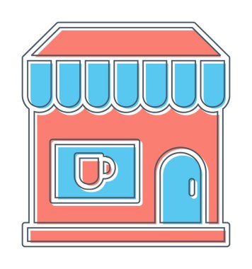 Kafe ikonu vektör illüstrasyonu