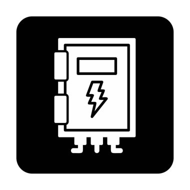 Güç simgesi, vektör illüstrasyonu. Yüksek Voltaj Kutusu              