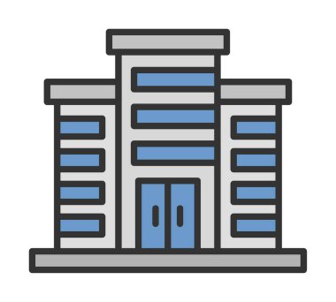 Şehir binası simgesi, vektör illüstrasyonu basit tasarım