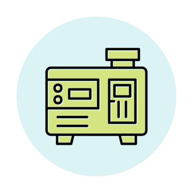 Elektrik jeneratörü çizgi simgesi biçimi, vektör illüstrasyon tasarımı