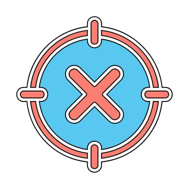  Çember simgesinde konsantrasyon ya da çapraz çizgi yok, vektör illüstrasyonu 