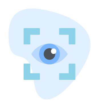 Vizyon düz simgesi, vektör çizim