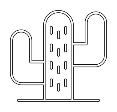 Kaktüs simgesi, basit tasarım çizimi  