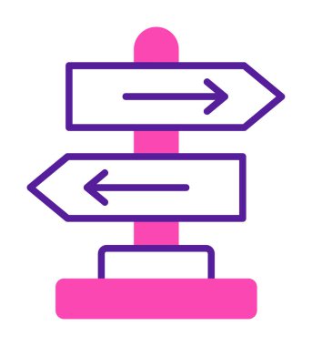 Yön düz simge, vektör illüstrasyonu